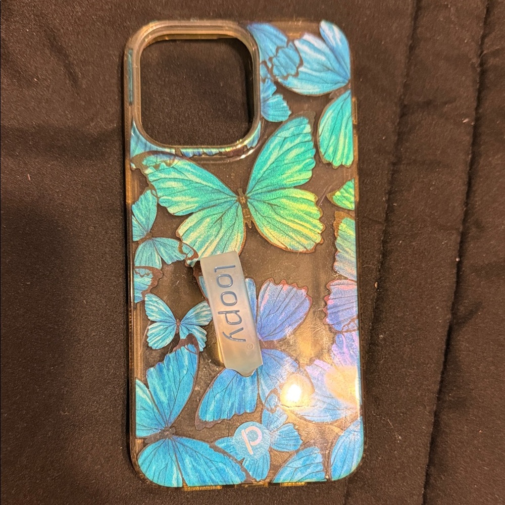 Loopy Case Vibrant Butterfly Phone Case - Blue and Green